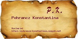 Pohrancz Konstantina névjegykártya